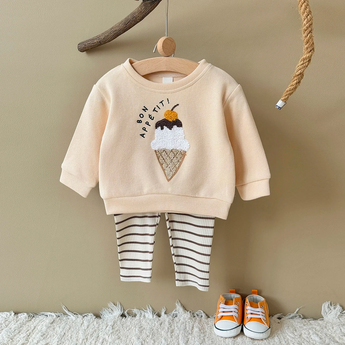 Conjunto Infantil com Tricô de Sorvete Lenogue