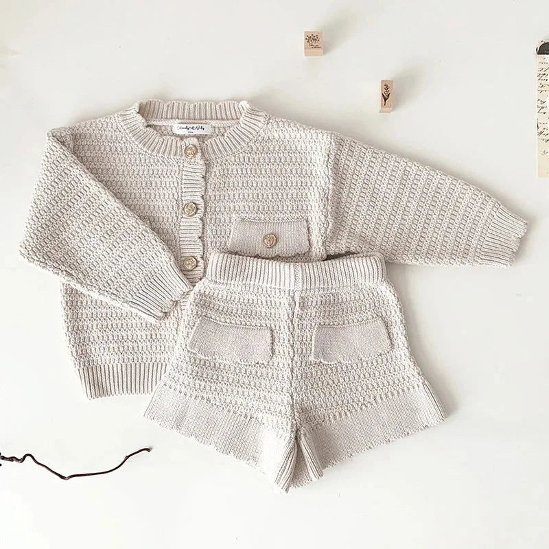 Conjunto Infantil Feminino Agatha Lenogue Bege / 3-6 Meses