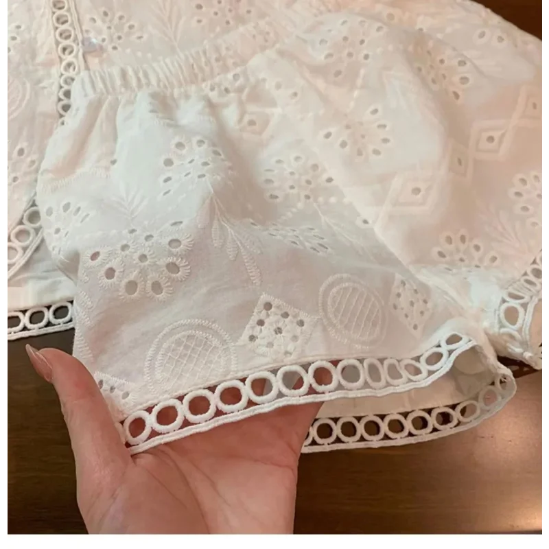 Conjunto Infantil Feminino Alice Short e Blusa Branco Lenogue