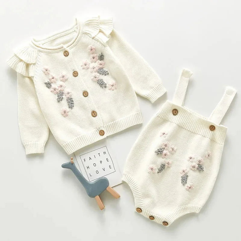 Conjunto Infantil Feminino Constança Bege Lenogue / 0-3 Meses