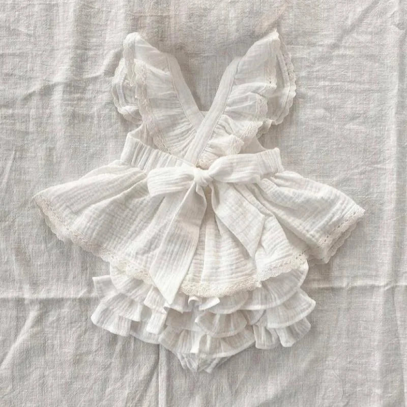 Conjunto Infantil Feminino Maria Antônia Lenogue Branco / 3-6 Meses