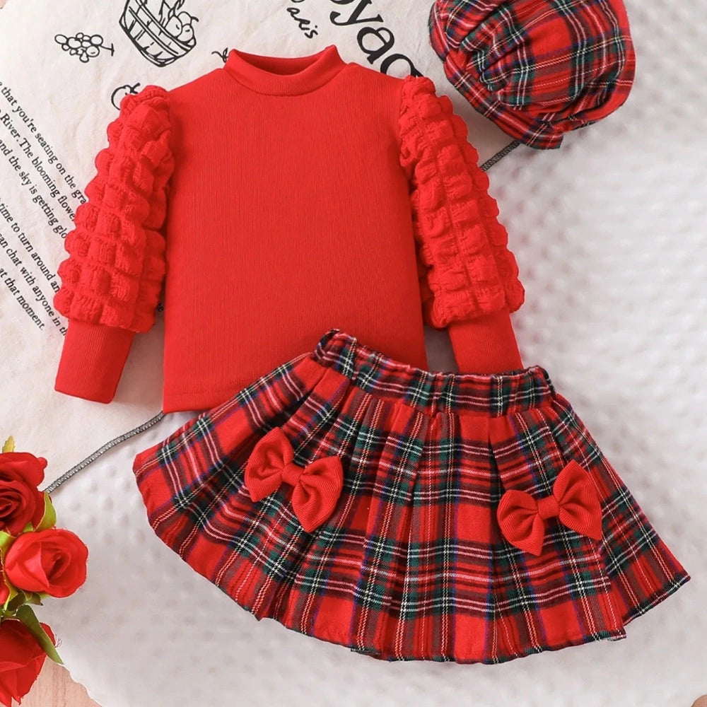 Conjunto Infantil Feminino Natalino Blusa Saia Trésor Lenogue