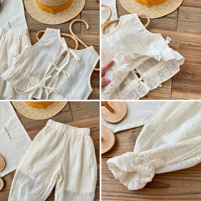 Conjunto Infantil Feminino Olivia Blusa e Calça Lenogue