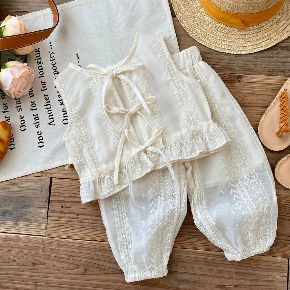 Conjunto Infantil Feminino Olivia Blusa e Calça Lenogue