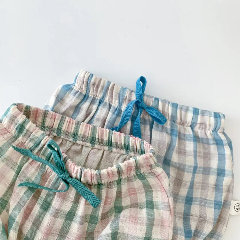 Conjunto Infantil Feminino Verão Xadrez Lenogue