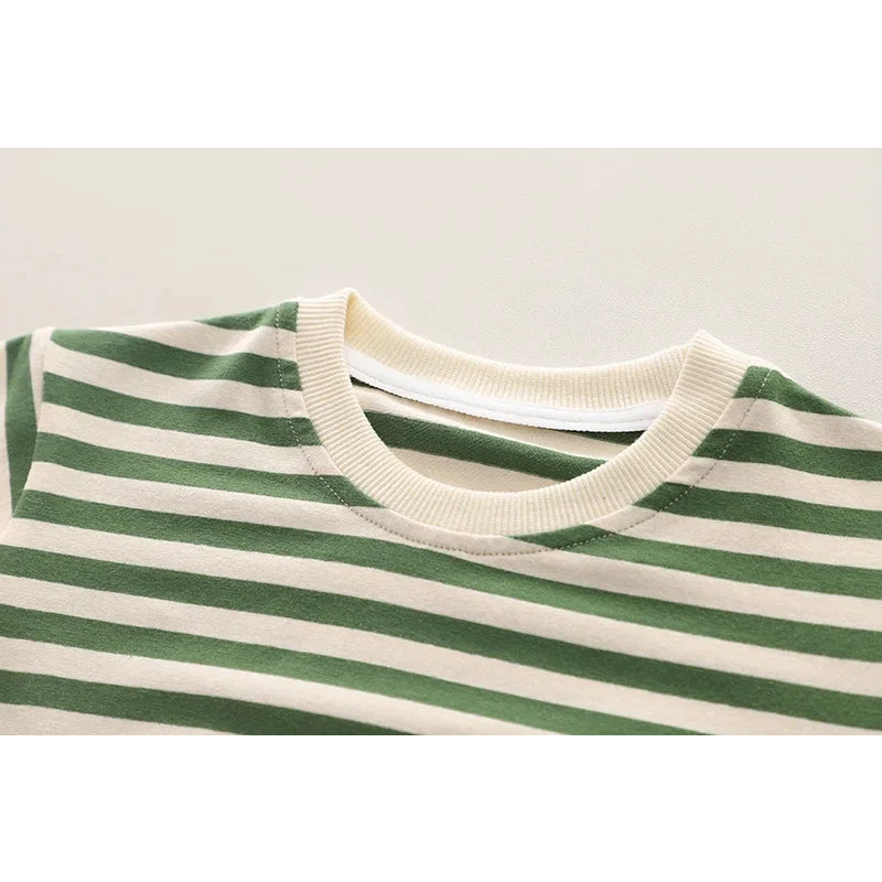 Conjunto Infantil Macacão Jardineira Cartoon Listrado Lenogue