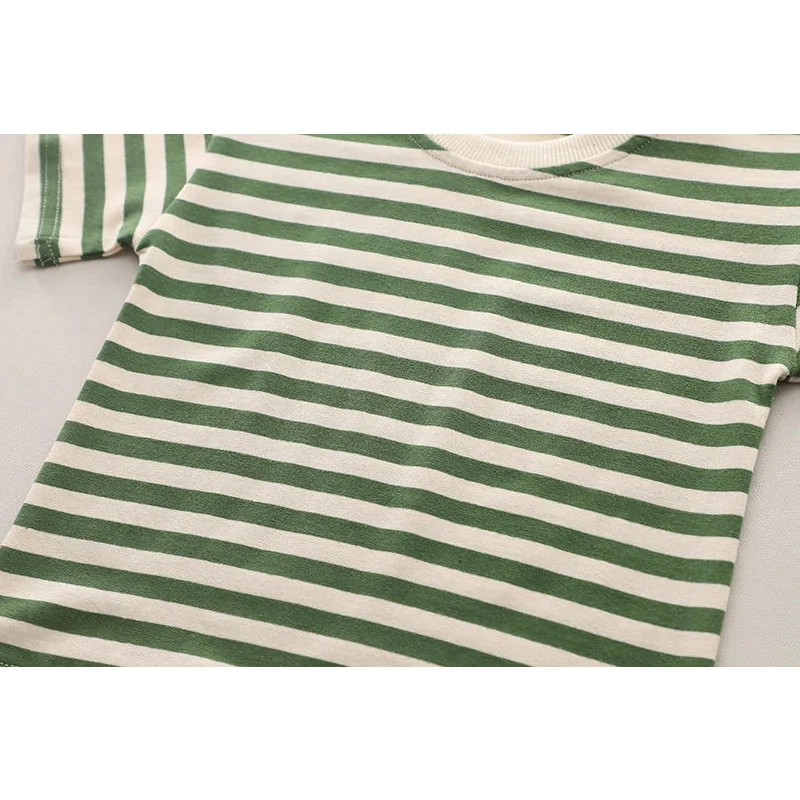 Conjunto Infantil Macacão Jardineira Cartoon Listrado Lenogue