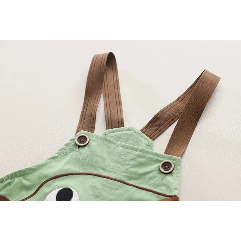 Conjunto Infantil Macacão Jardineira Cartoon Listrado Lenogue