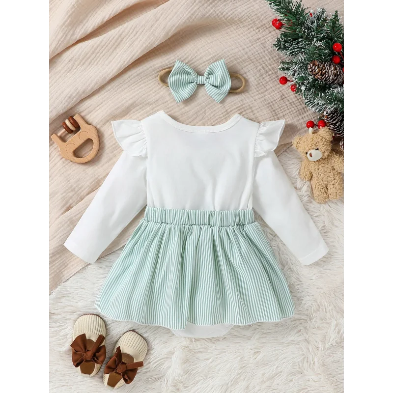 Conjunto Infantil Macacão Manga Longa Urso Bordado com Faixa Lenogue