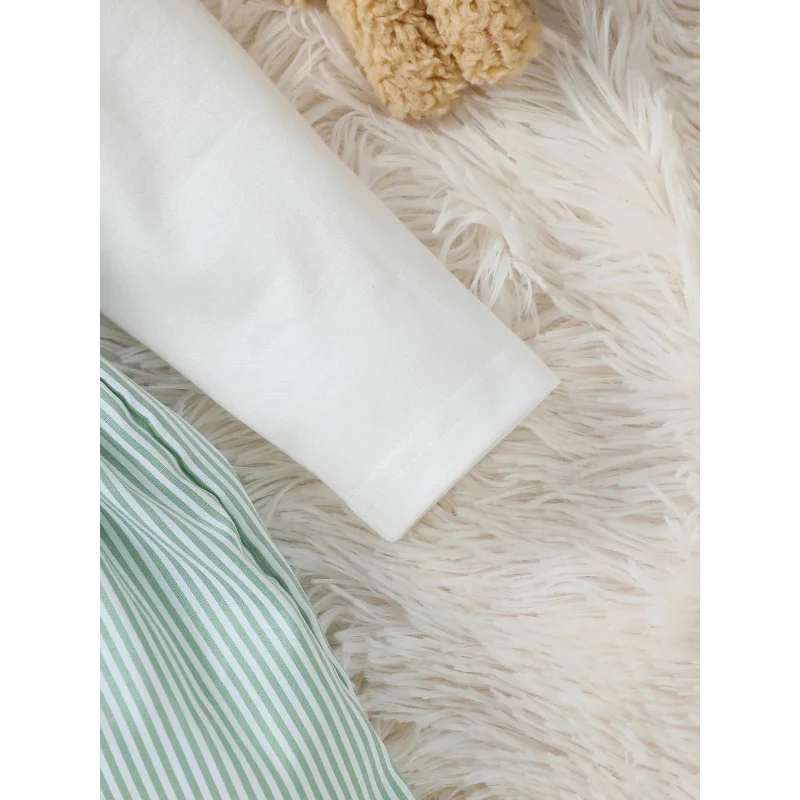 Conjunto Infantil Macacão Manga Longa Urso Bordado com Faixa Lenogue