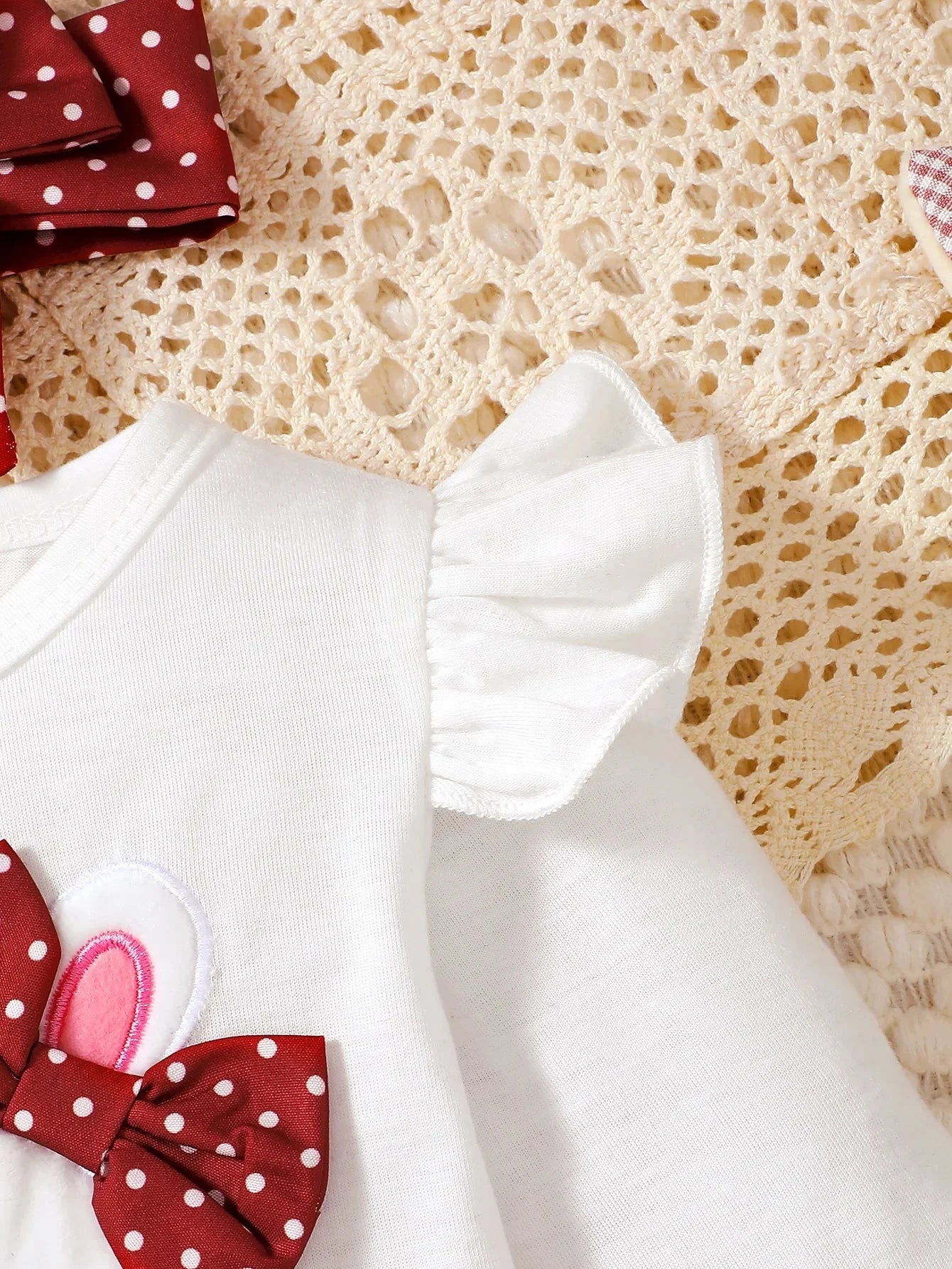 Conjunto Infantil Manga Longa Coelhinho Poá Tiara Belle Lenogue