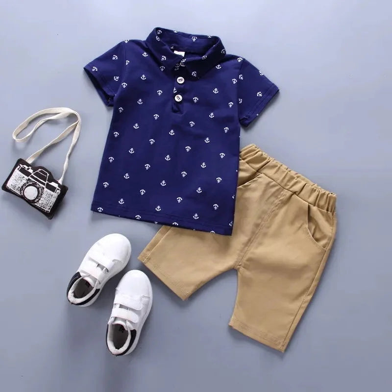 Conjunto Infantil Masculino Benjamin Azul Lenogue / 6-12 Meses