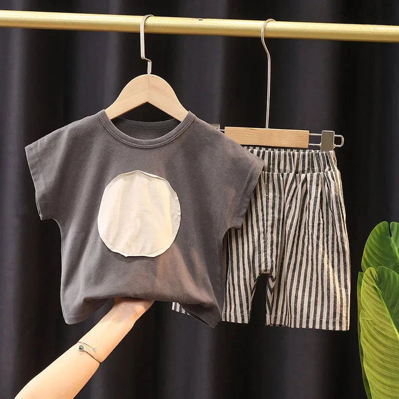 Conjunto Infantil Masculino Cinza Frederico Lenogue / 6-12 Meses