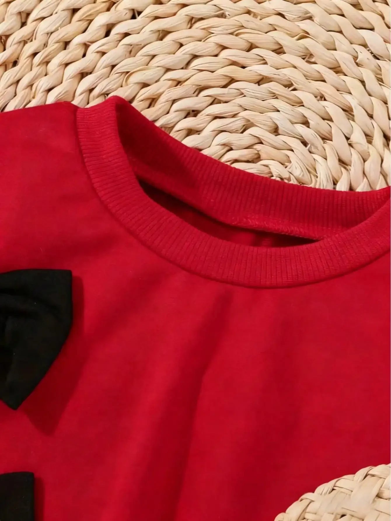 Conjunto Infantil Moletom Capuz Laço Calça Preta Chic Lenogue