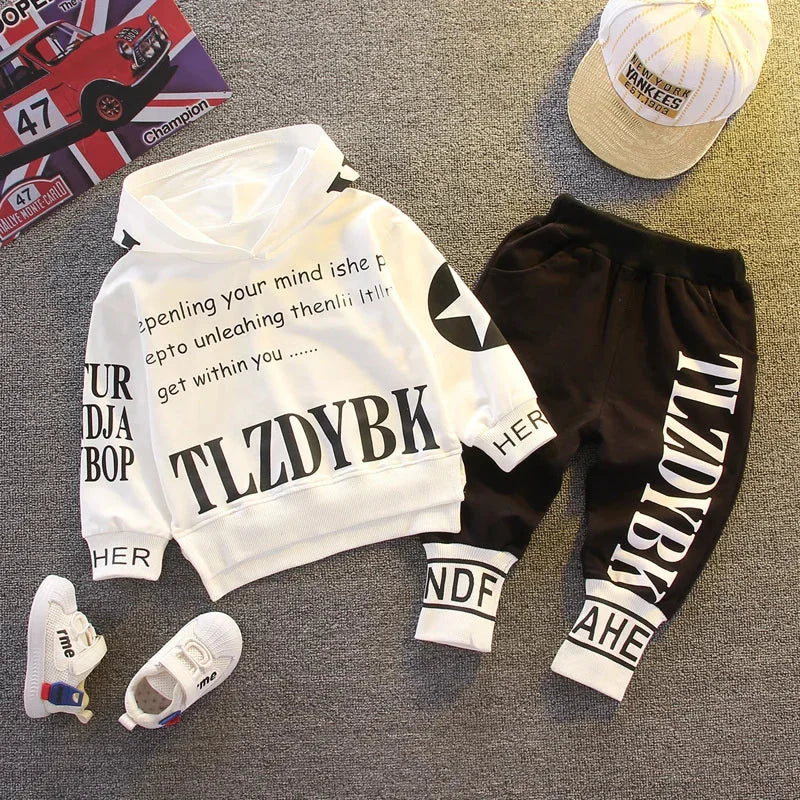 Conjunto Infantil Moletom com Capuz Estampa Letras e Calça Lenogue Branco / 6-12 Meses