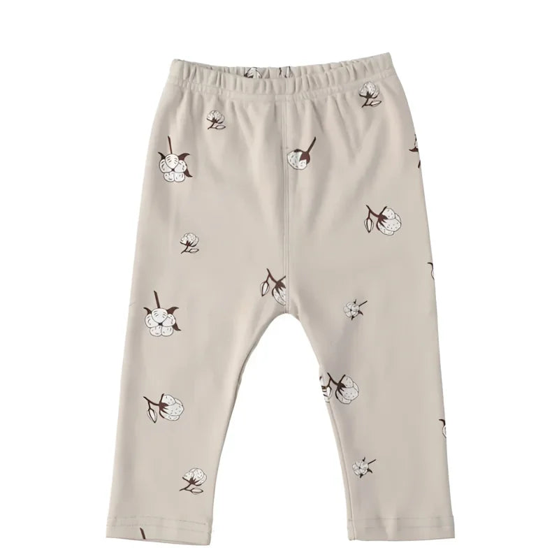 Conjunto Infantil Moletom Flor de Algodão Bege Lenogue