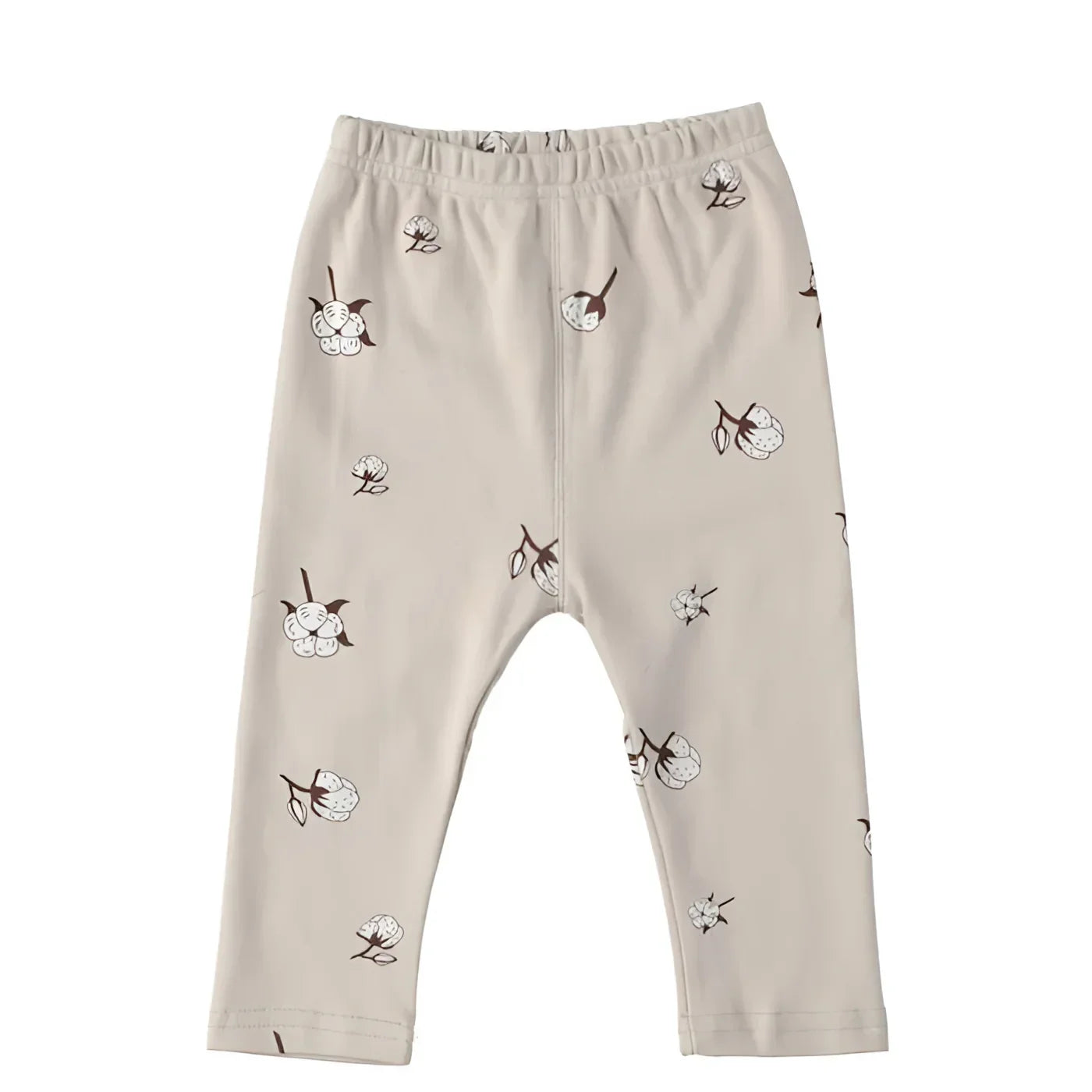 Conjunto Infantil Moletom Flor de Algodão Bege Lenogue