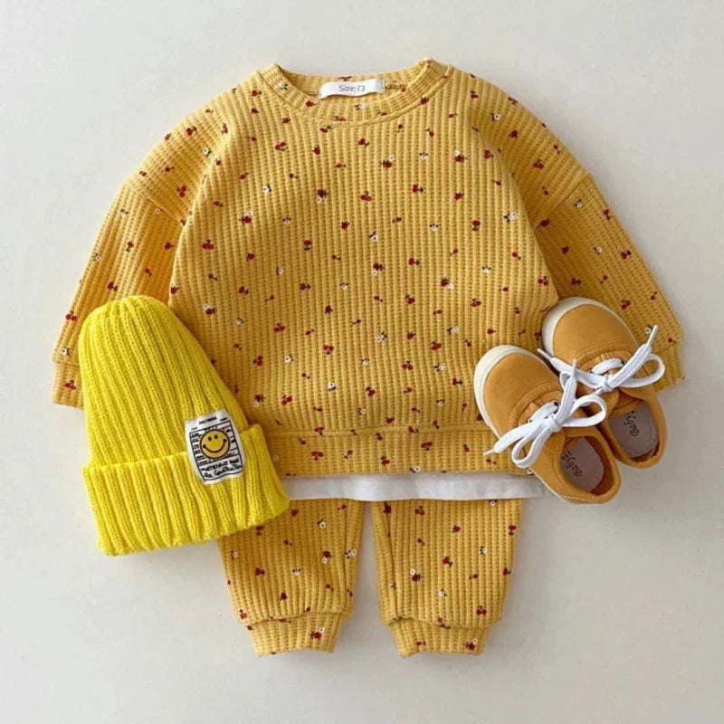 Conjunto Infantil Moletom Flores e Frutas Lenogue Amarelo / 3-6 Meses