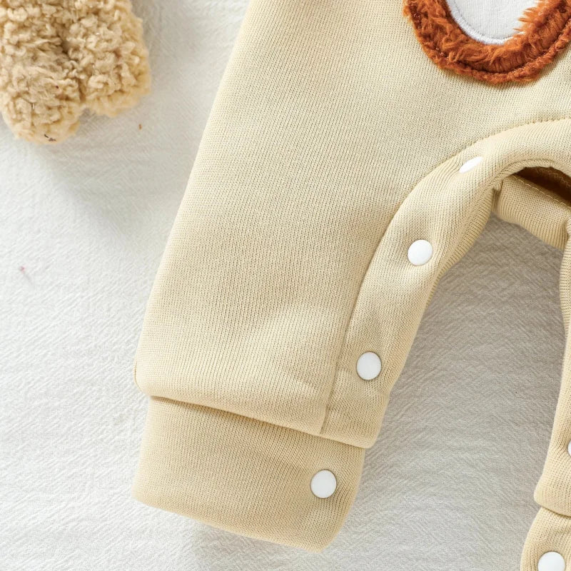 Conjunto Infantil Moletom Listrado com Capuz e Jardineira Urso Lenogue