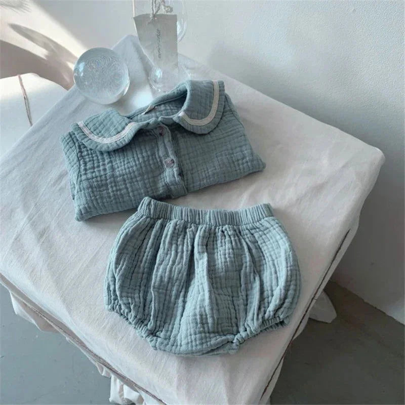 Conjunto Infantil Navy Blommer e Blusa Lenogue Azul / 3-6 Meses