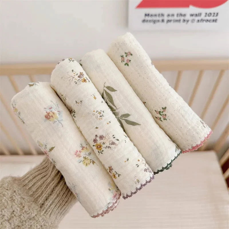 Conjunto Infantil Paninhos de Boca Flores Bege Lenogue