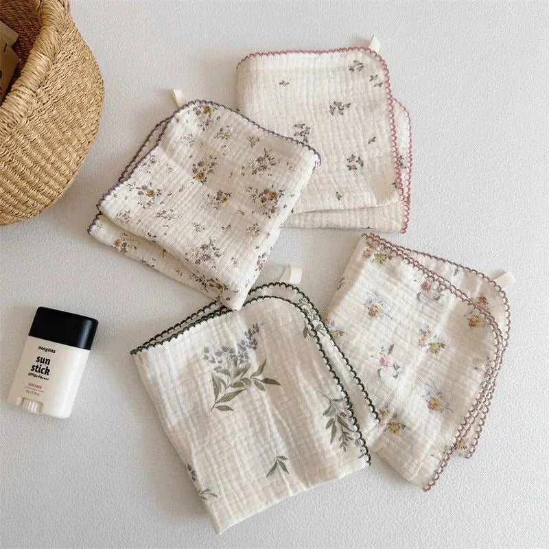 Conjunto Infantil Paninhos de Boca Flores Bege Lenogue