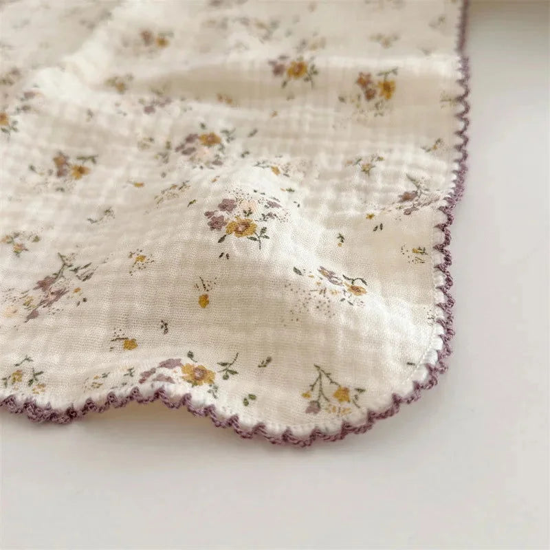 Conjunto Infantil Paninhos de Boca Flores Bege Lenogue