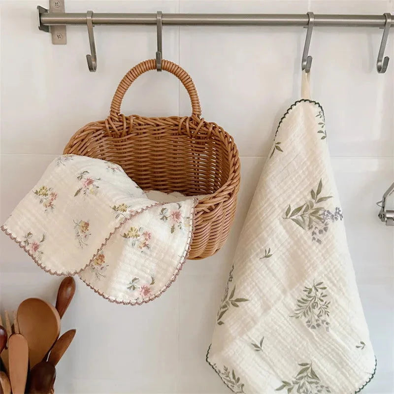 Conjunto Infantil Paninhos de Boca Flores Bege Lenogue