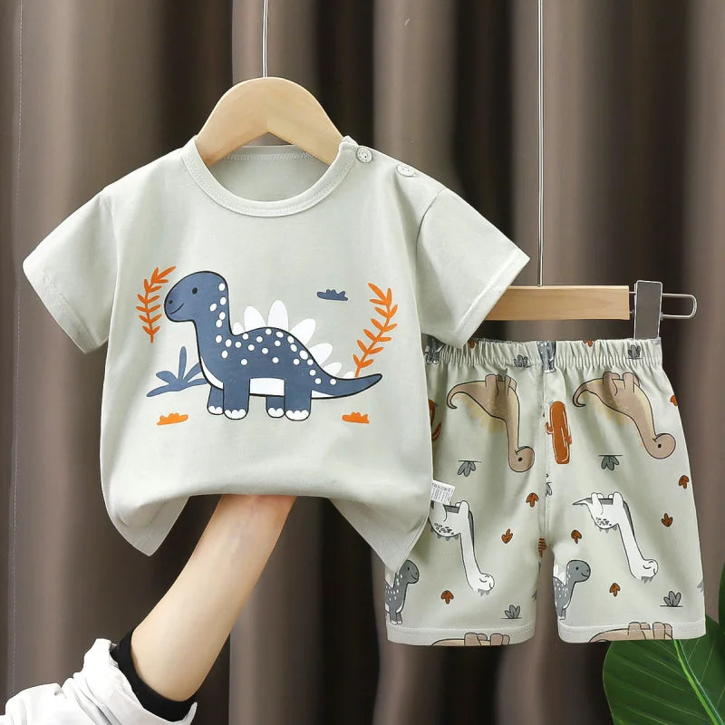 Conjunto Infantil Pijama de Dinossauro Cartoon Lenogue