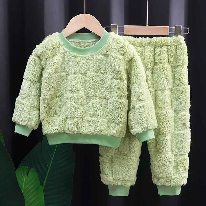 Conjunto Infantil Pijama Flanela Manga Longa Veludo Serein Lenogue