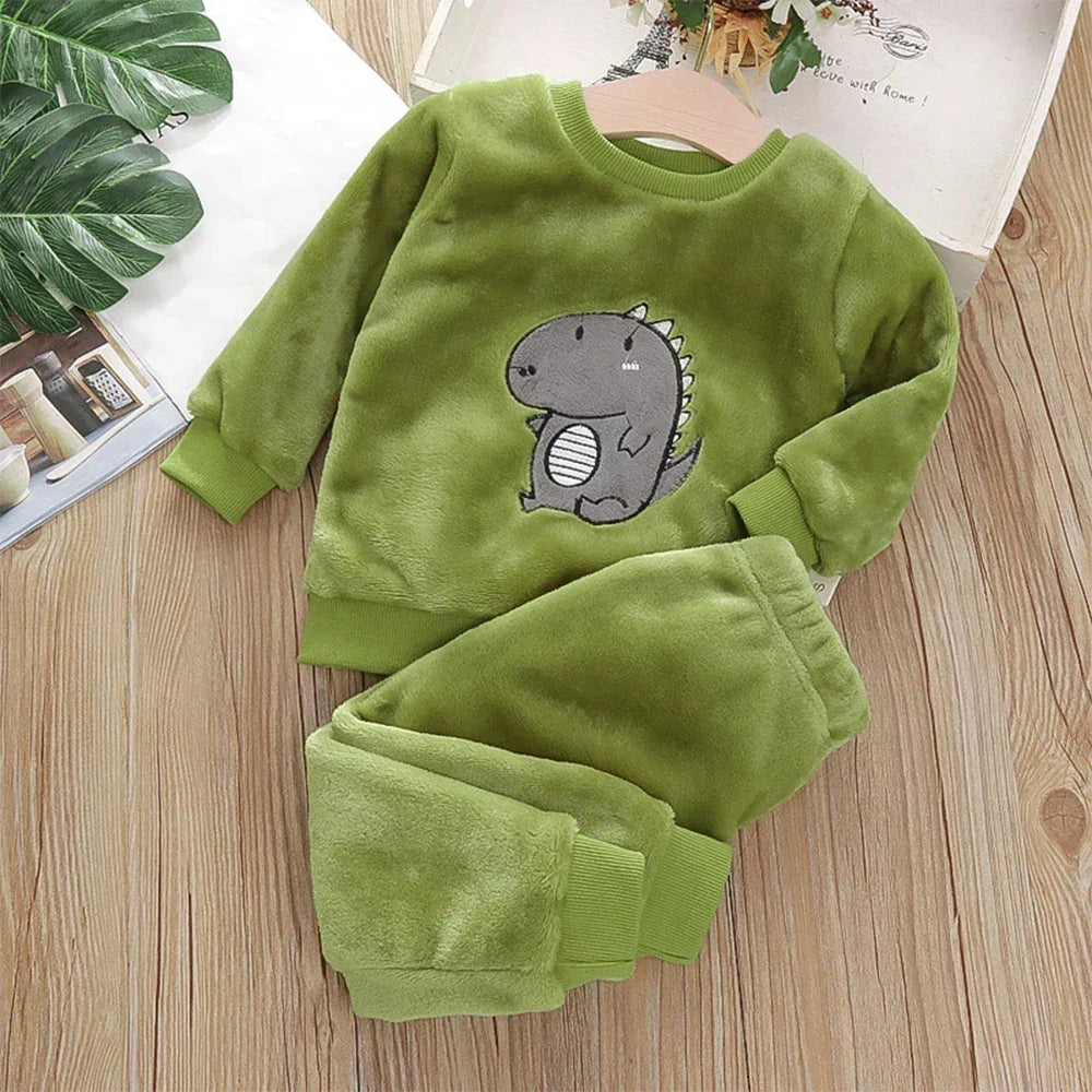 Conjunto Infantil Pijama Fleece Urso Manga Longa Câlin Lenogue Verde / 6-12 Meses