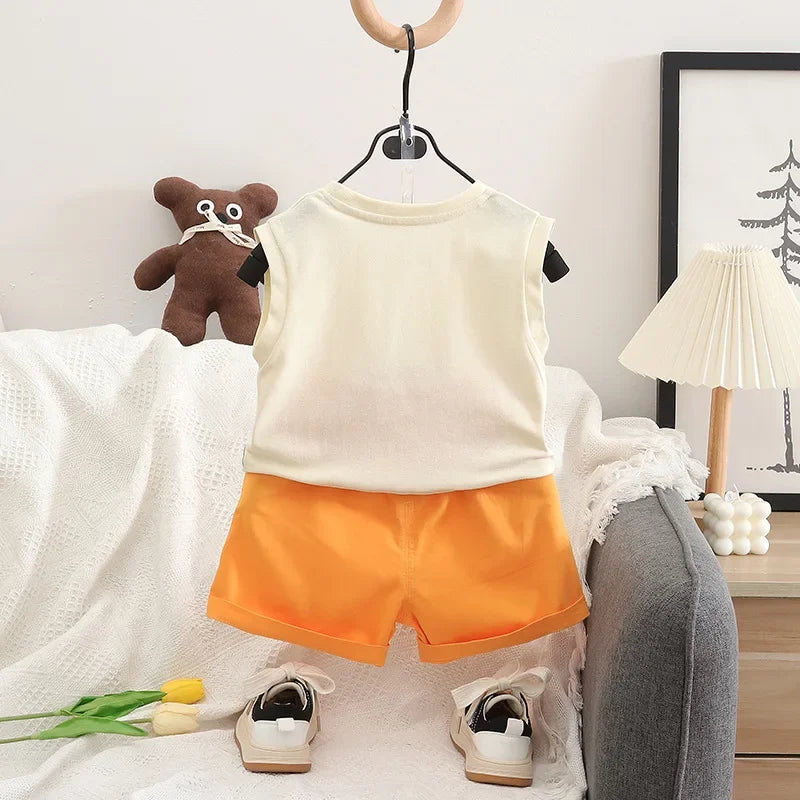 Conjunto Infantil Regata com Shorts Modelo Cartoon Lenogue