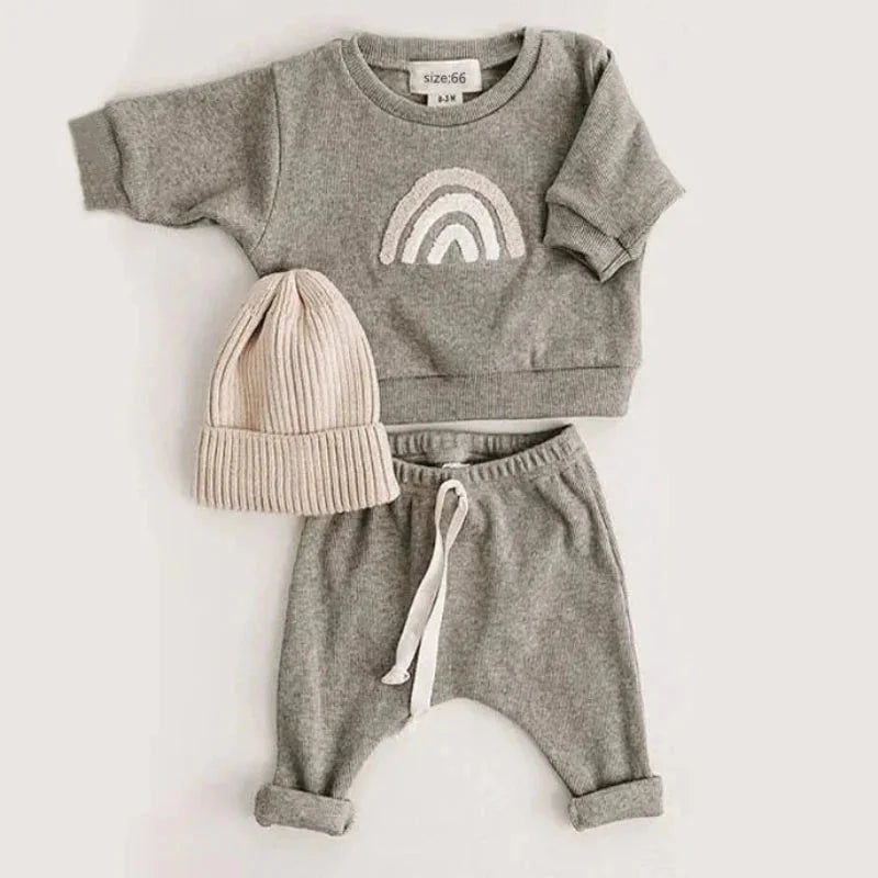 Conjunto Infantil Sky Blusa e Calça Lenogue Cinza / 3-6 Meses