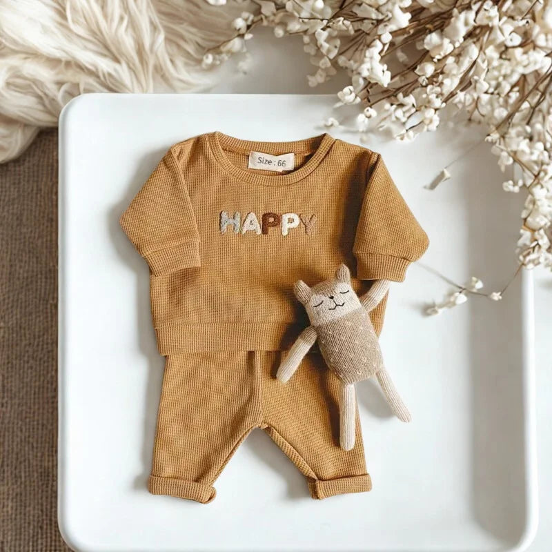 Conjunto Infantil Unissex Casual Hooray Lenogue Marrom / 3-6 Meses