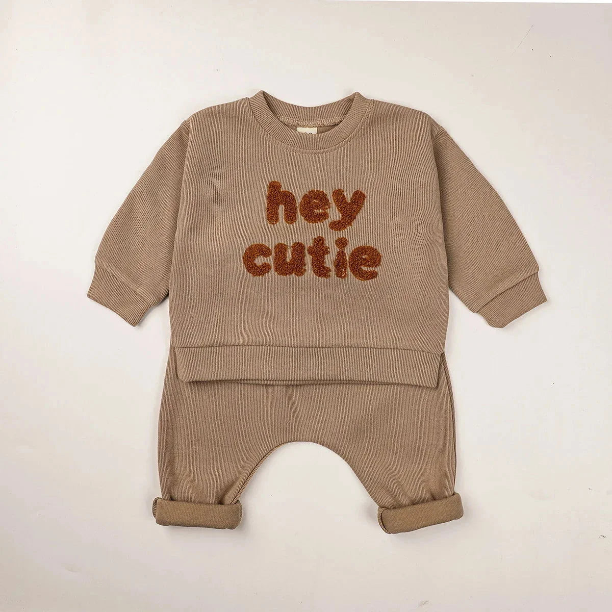Conjunto Infantil Unissex Hey Cutie Lenogue Marrom / 3-6 Meses