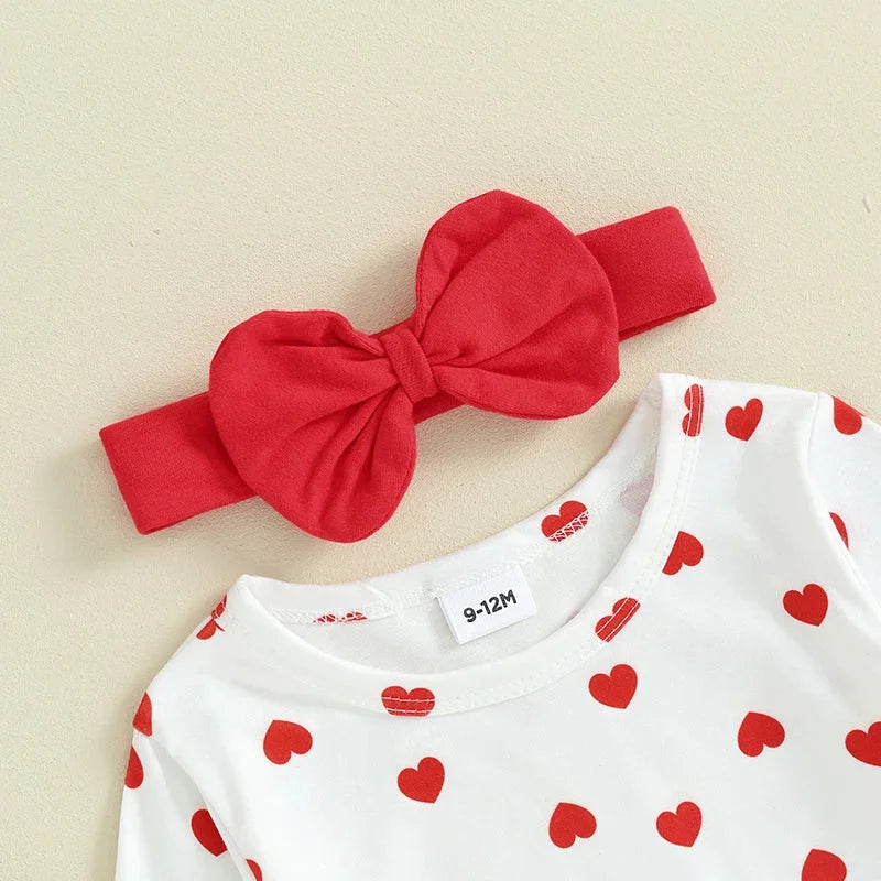 Conjunto Infantil Urso Bordado Estampa Coração Lenogue