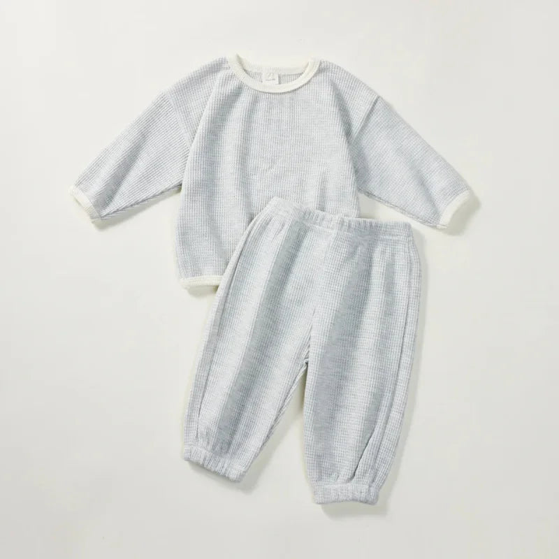 Conjunto Infantil Waffle Calça e Blusa Lenogue Cinza / 3-6 Meses
