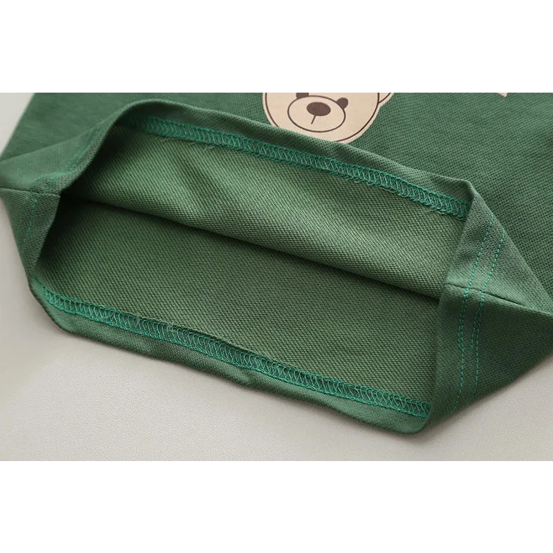 Conjunto Polo Infantil Modelo Cartoon de Urso Lenogue