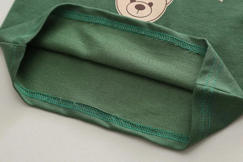 Conjunto Polo Infantil Modelo Cartoon de Urso Lenogue