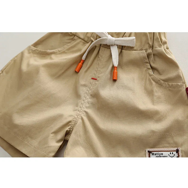 Conjunto Polo Infantil Modelo Cartoon de Urso Lenogue