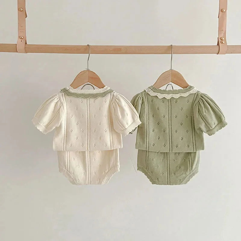 Conjunto Refinado Tricot Marshmallow Blusa e Short Lenogue