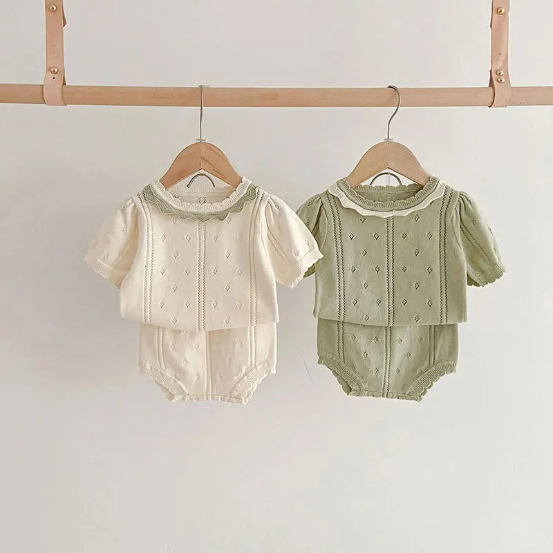 Conjunto Refinado Tricot Marshmallow Blusa e Short Lenogue