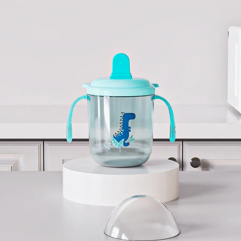 Copo Infantil Antivazamento com Alça Colorida Lenogue Mod. a (azul)