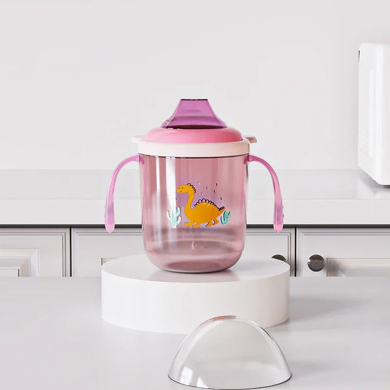 Copo Infantil Antivazamento com Alça Colorida Lenogue Mod. b (rosa)