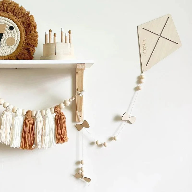 Decoração Infantil Pipa de Madeira Lenogue