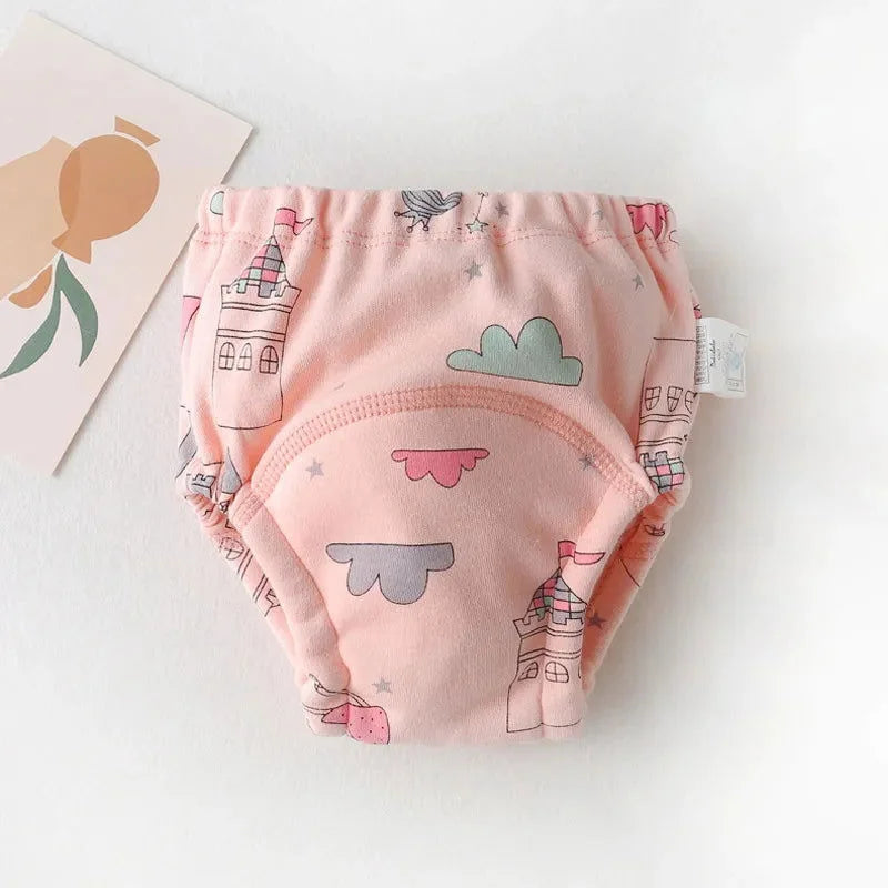 Fralda Infantil Treinamento Reutilizável Colorida Lenogue Rosa / 3-6 Meses
