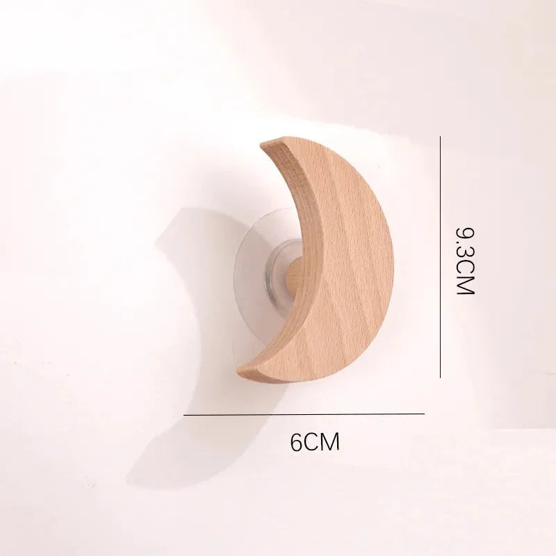 Gancho Infantil de Madeira Conto Fadas Lenogue Lua