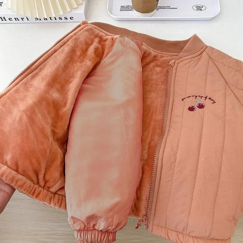 Jaqueta Infantil Bomber Vintage Salmão Lenogue