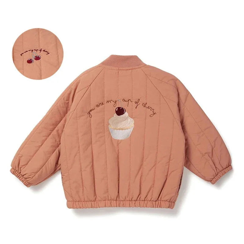 Jaqueta Infantil Bomber Vintage Salmão Lenogue / 6-12 Meses