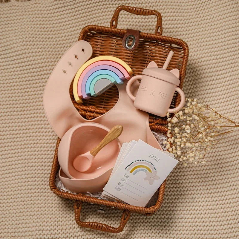 Kit Infantil Introdução Alimentar Colorido Lenogue